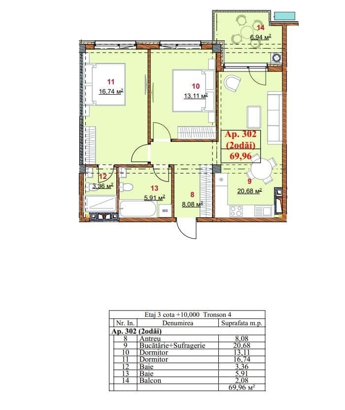 Apartament cu 2 camere, 70 m², Botanica, Chișinău 2