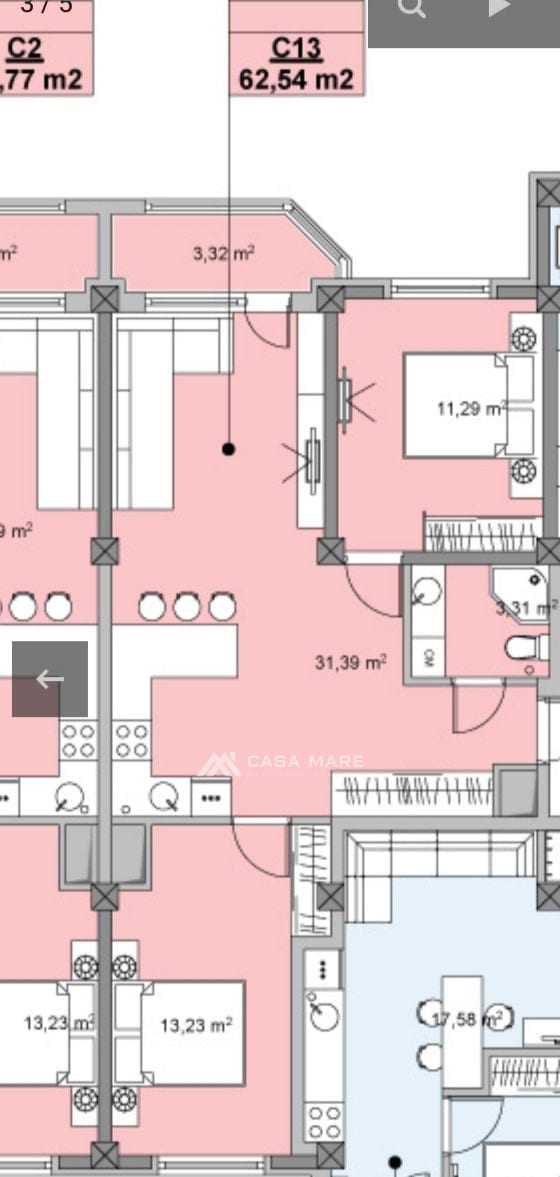 Apartament cu 2 camere, 63 m², Botanica, Chișinău 2
