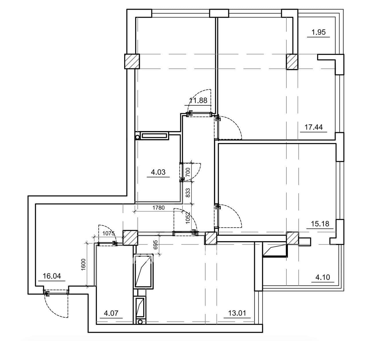 3-комнатная квартира, 88 м², Центр, Кишинёв 17