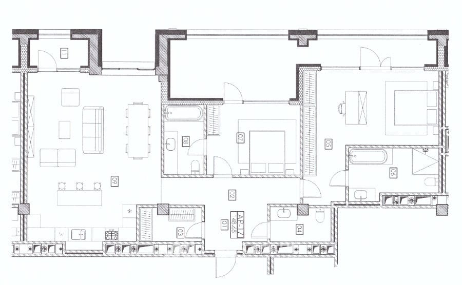 4-комнатная квартира, 149 м², Рышкановка, Кишинёв 2