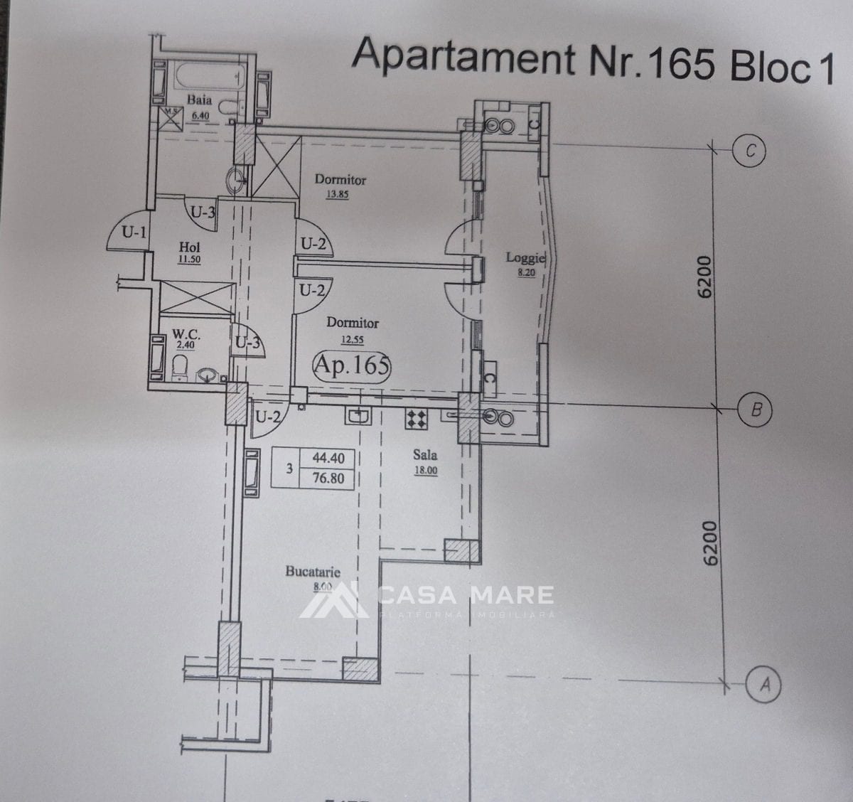 Apartament cu 2 camere, 76 m², Botanica, Chișinău 2