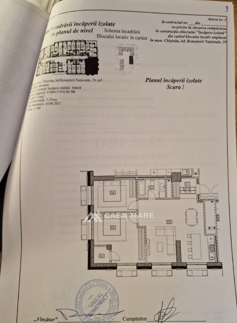 3-комнатная квартира, 72 м², Рышкановка, Кишинёв 2