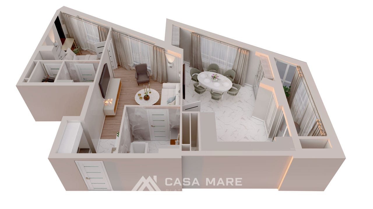 Apartament cu 1 cameră, 58 m², Poșta Veche, Chișinău 2