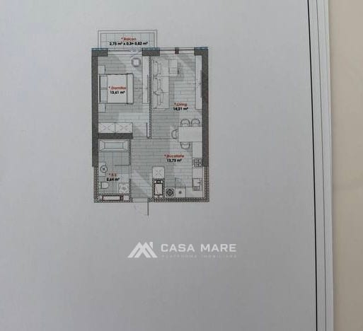 Apartament cu 1 cameră, 49 m², Râșcani, Chișinău 2