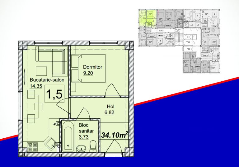 Planimetrie · Apartamente · 30.1 m²