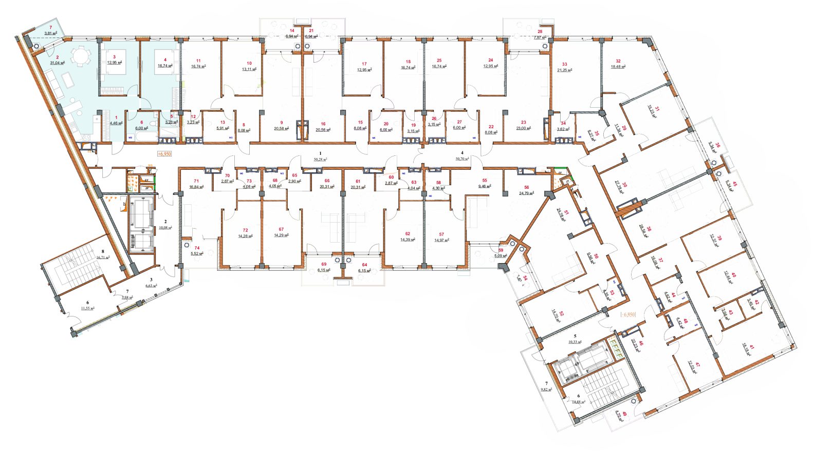 Amplasare pe etaj · Apartamente · 87.25 m²