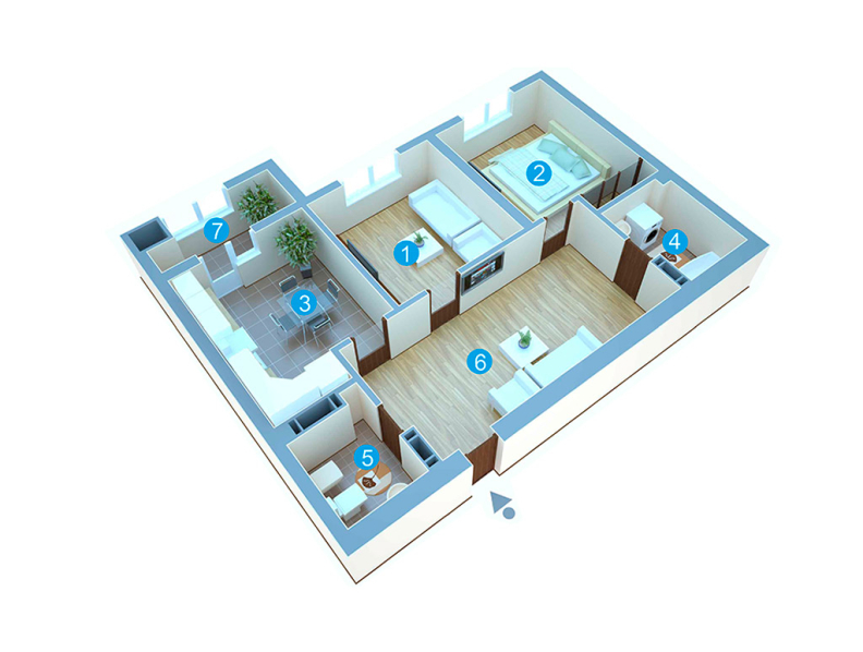 2 camere 67.7 m²