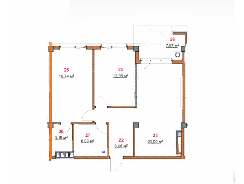 Apartamente 90.6 m²