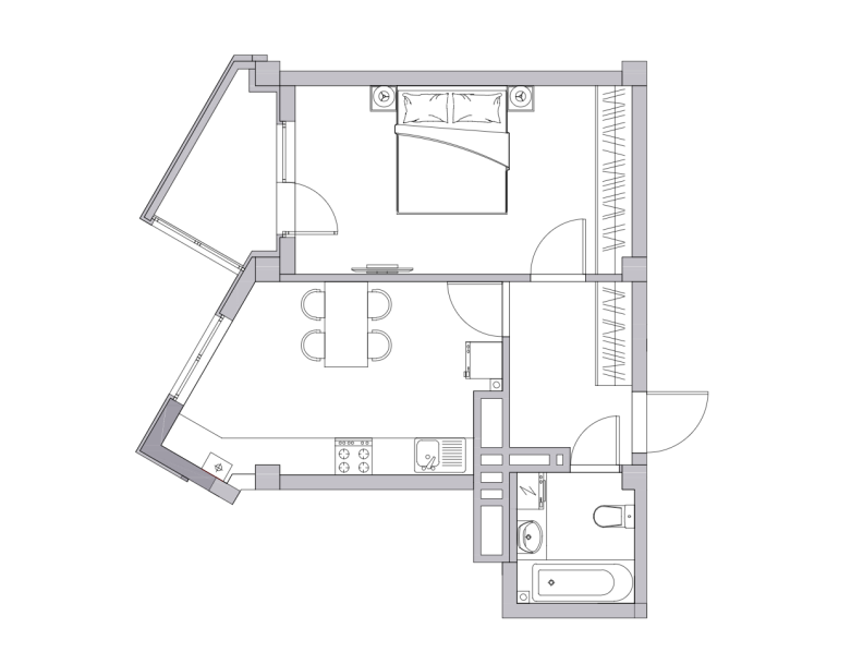 Apartament 45.22 m²