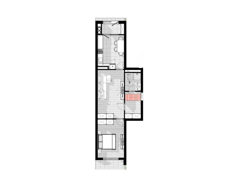 2 camere 61.1 m²