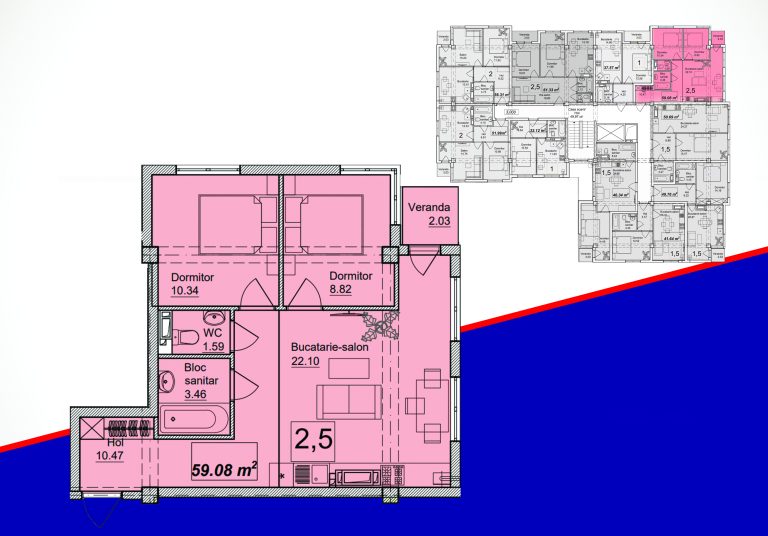 Apartamente 59.08 m²