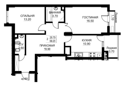 Planimetrie · Apartamente · 68.2 m²