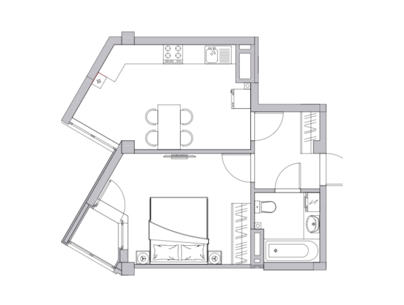Apartament 40.14 m²