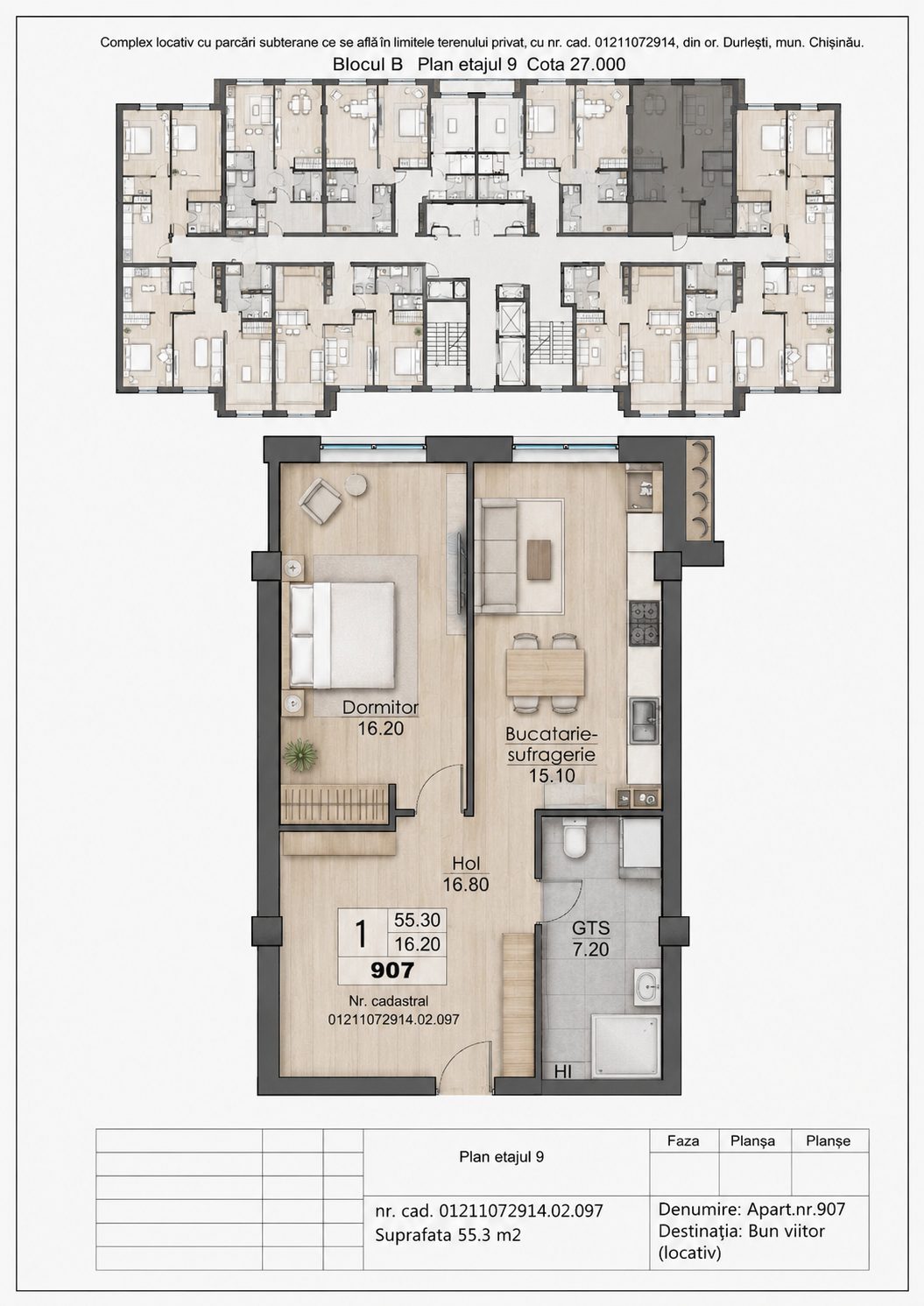 Apartament cu 1 cameră, 55 m², Telecentru, Chișinău