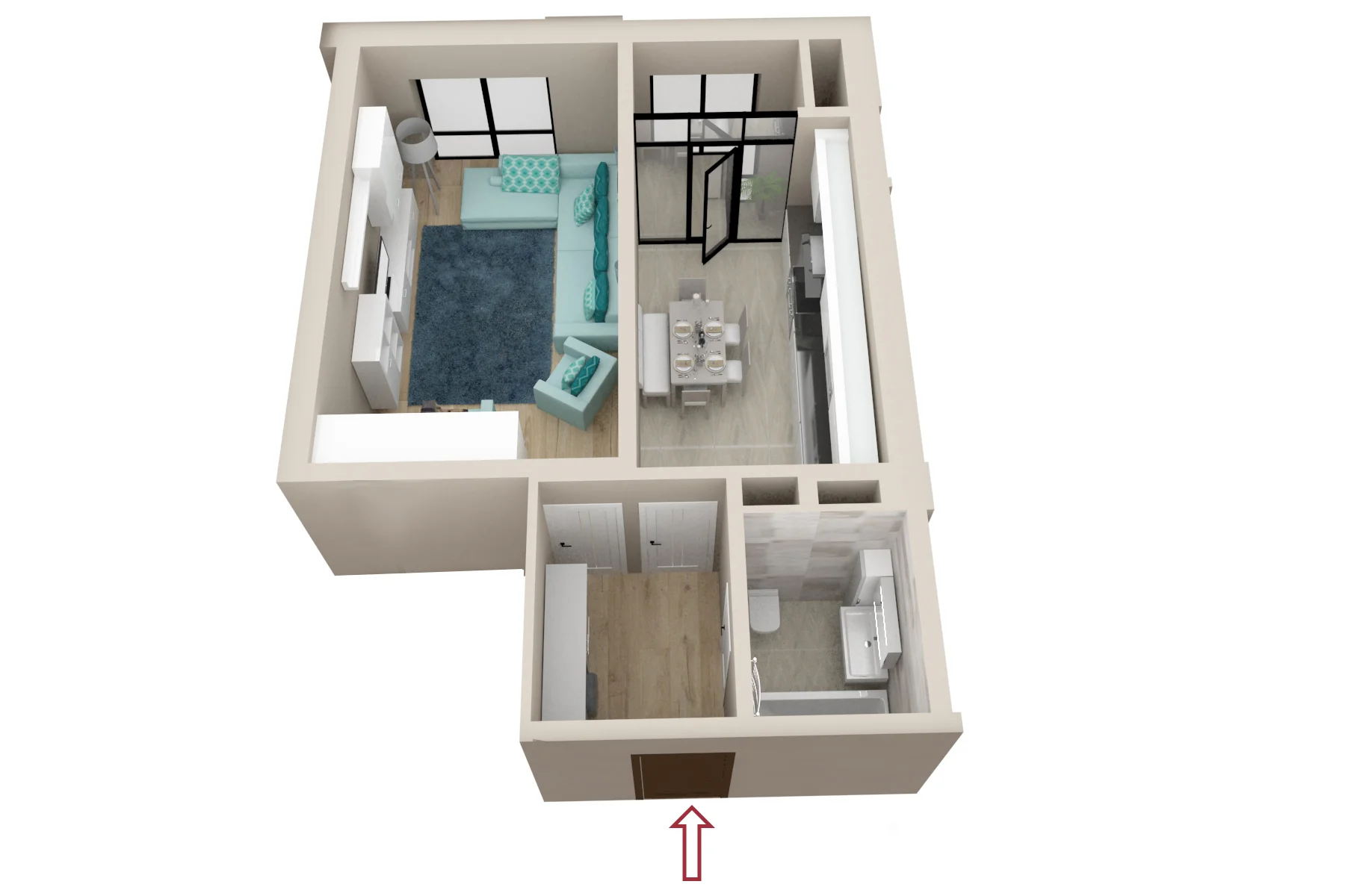 1 cameră 41 m²