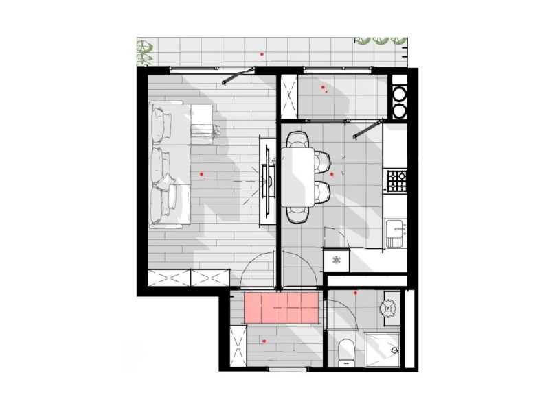 1 cameră 39.3 m²