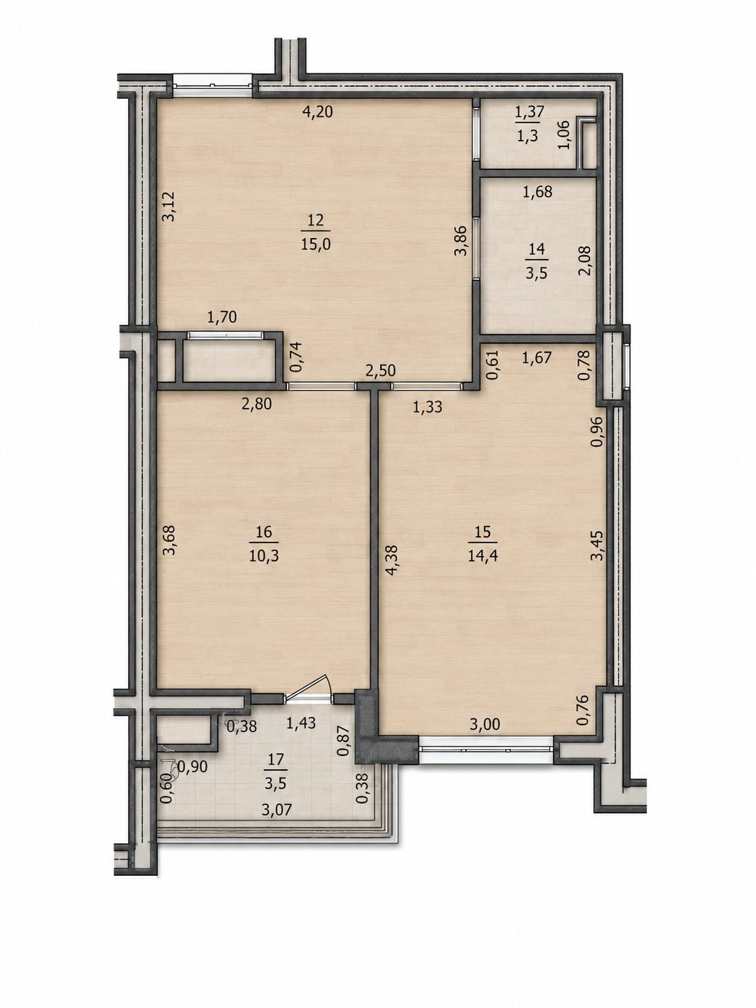 Apartament cu 1 cameră, 48 m², Buiucani, Chișinău