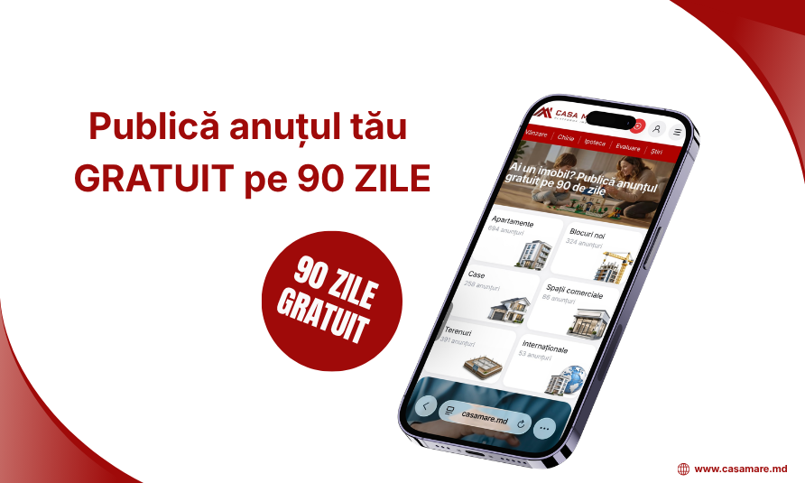 Publică anunțul gratuit timp de 90 de zile pe CASAMARE.md
