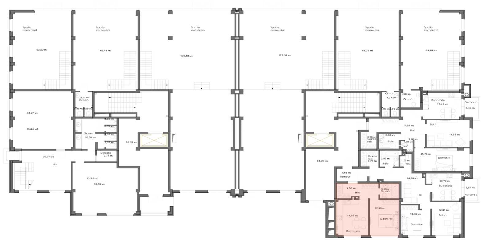 Amplasare pe etaj · Apartament · 32.23 m²