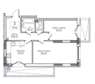 Apartament 54.62 m²