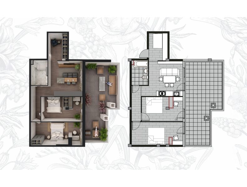 Planimetrie · 2 camere · 71.58 m²