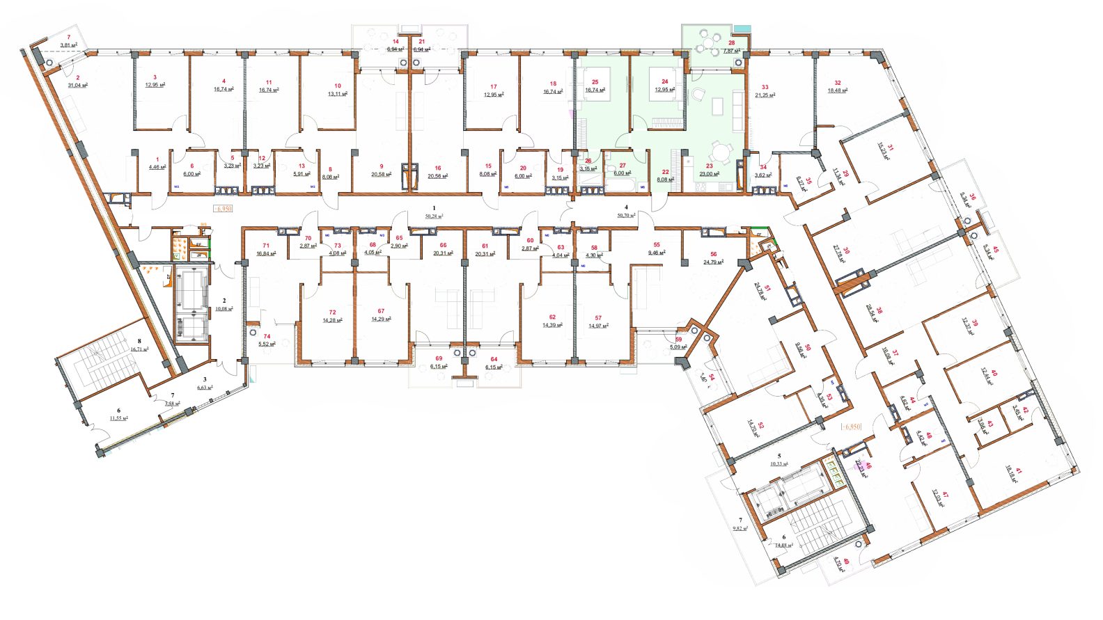 Amplasare pe etaj · Apartamente · 90.6 m²