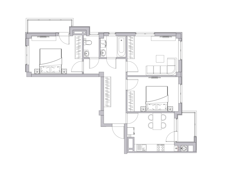 Planimetrie · Apartament · 76.53 m²