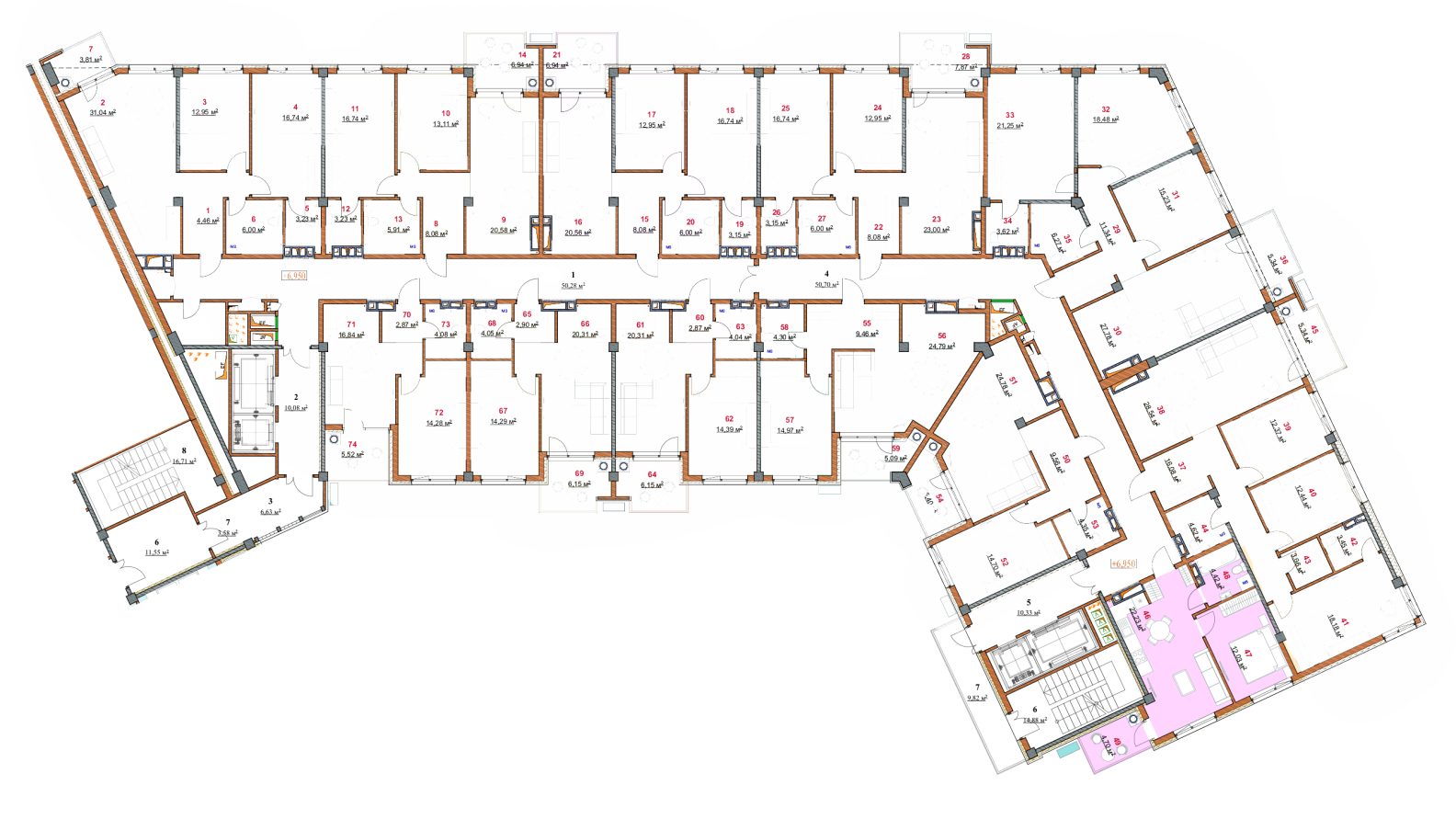 Amplasare pe etaj · Apartamente · 86.31 m²