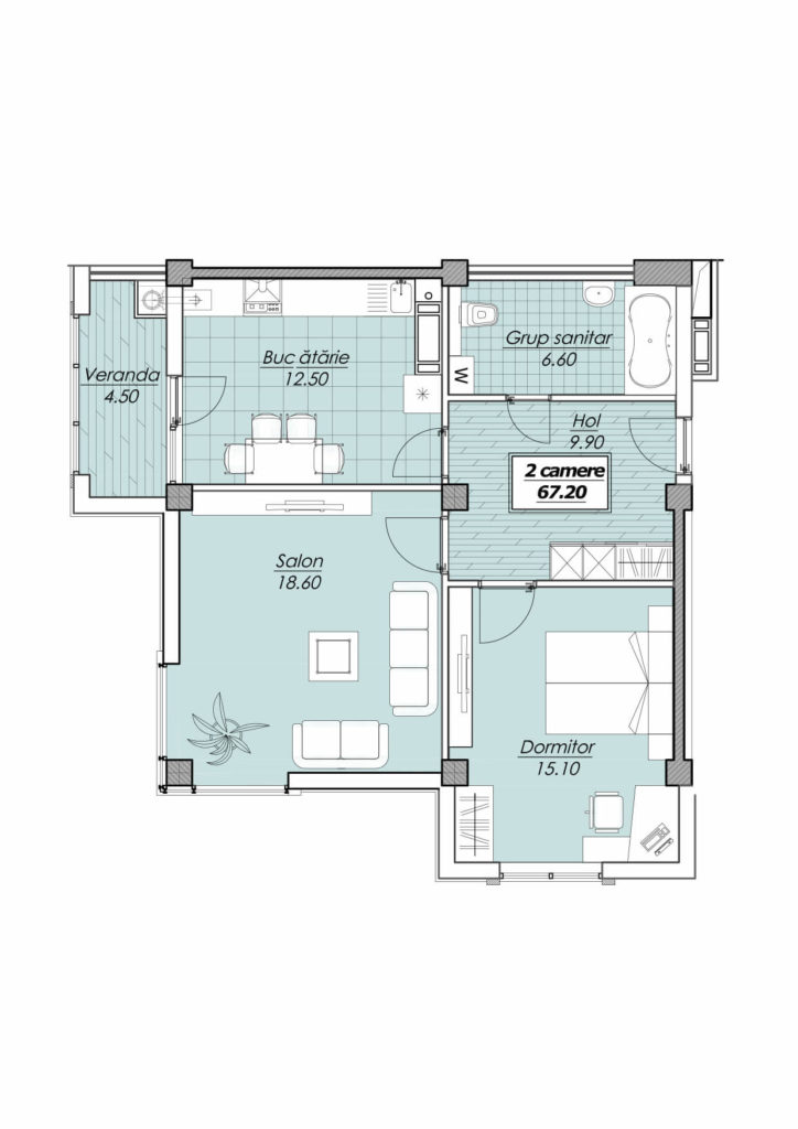 Apartamente 67.2 m²