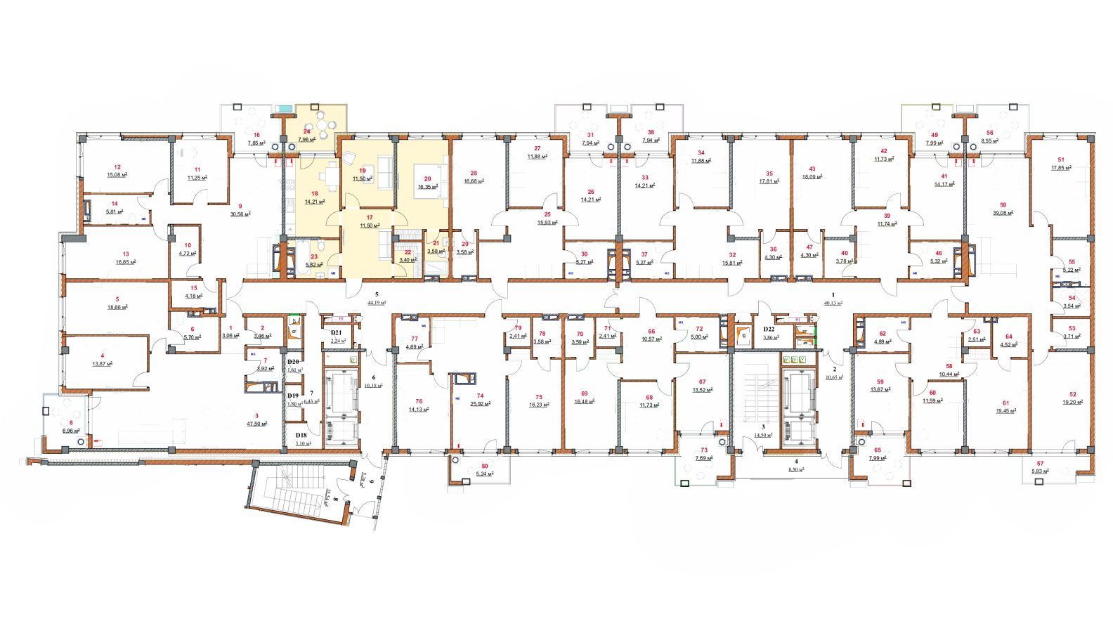 Amplasare pe etaj · Apartamente · 96.78 m²