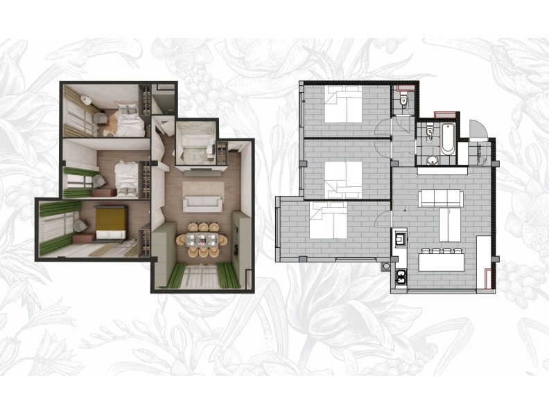 Planimetrie · 3 camere · 81.49 m²