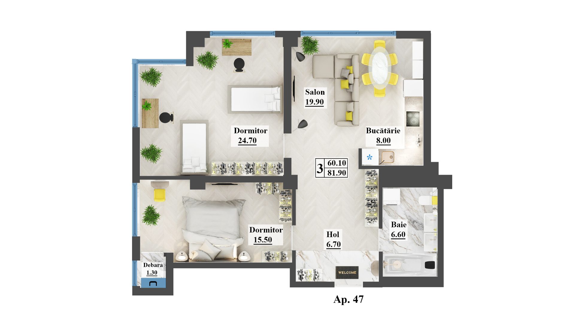 Apartament 81.9 m²