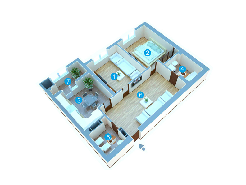 2 camere 66.3 m²