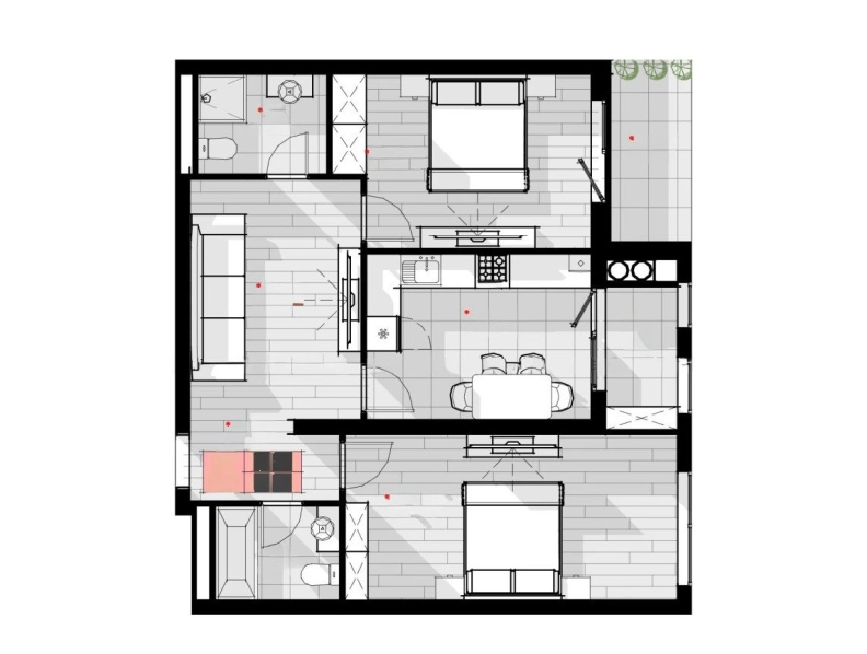 3 camere 70.1 m²