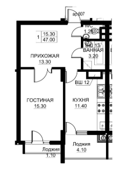 Apartamente 47 m²