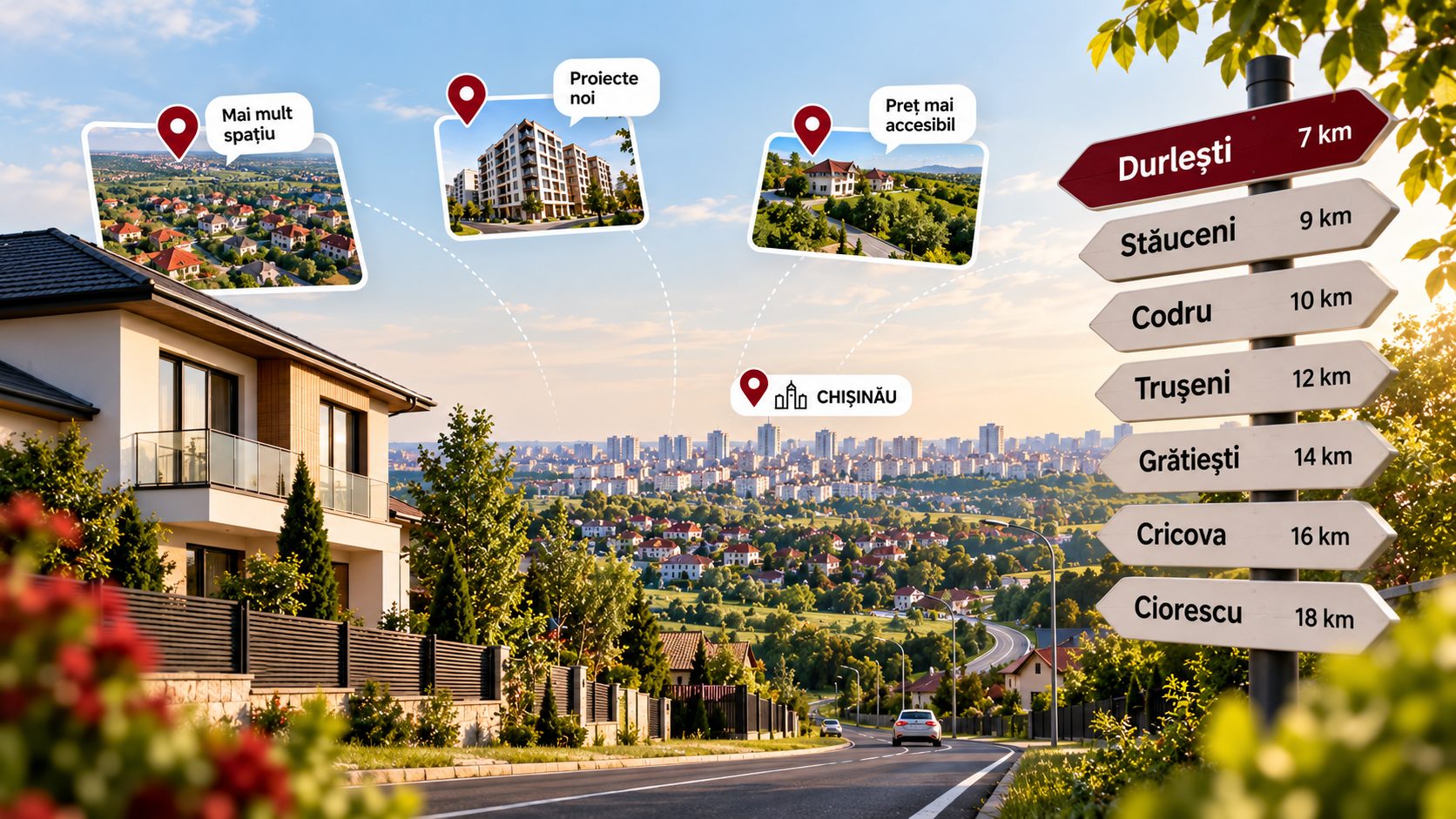 Top suburbii din jurul Chișinăului: unde se caută locuințe în 2026?
