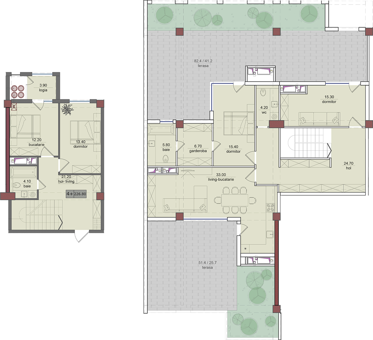 4 camere 227 m²