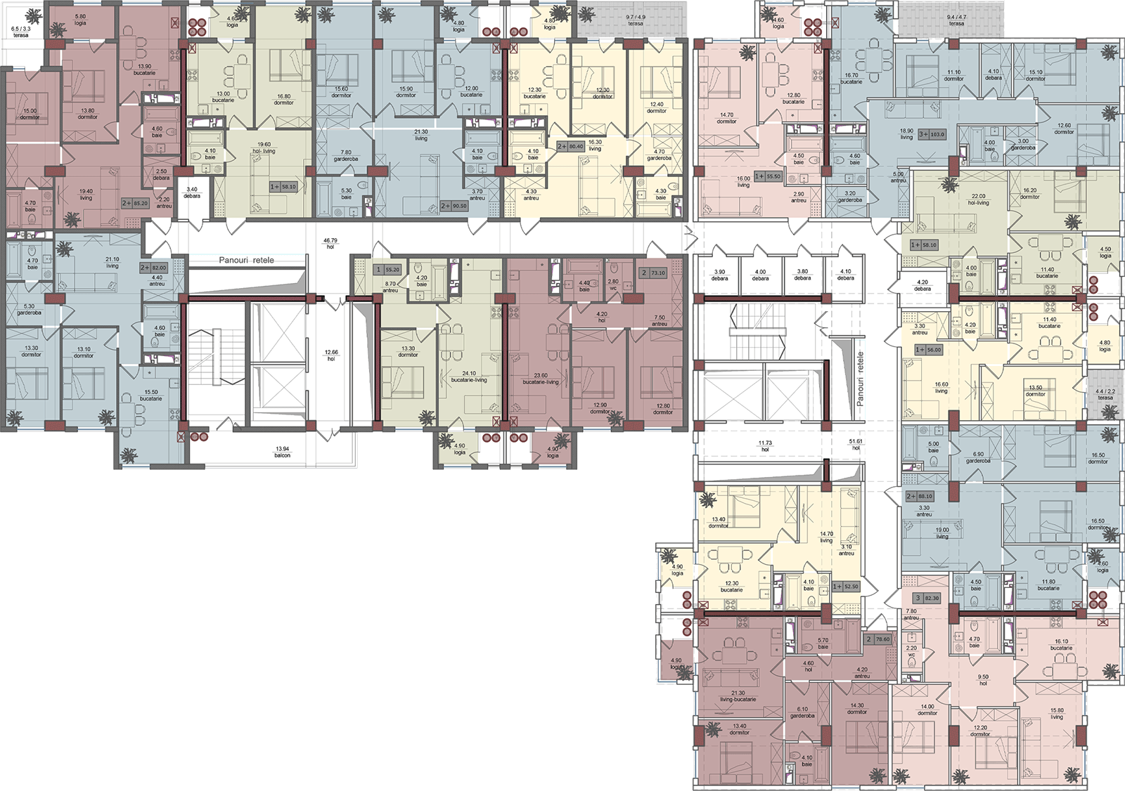 Amplasare pe etaj · 1 cameră · 56 m²