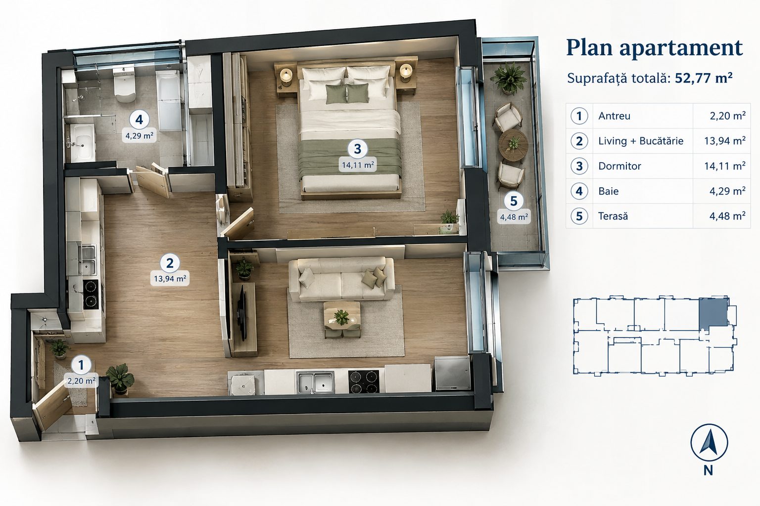 Apartament cu 1 cameră, 50 m², Botanica, Chișinău