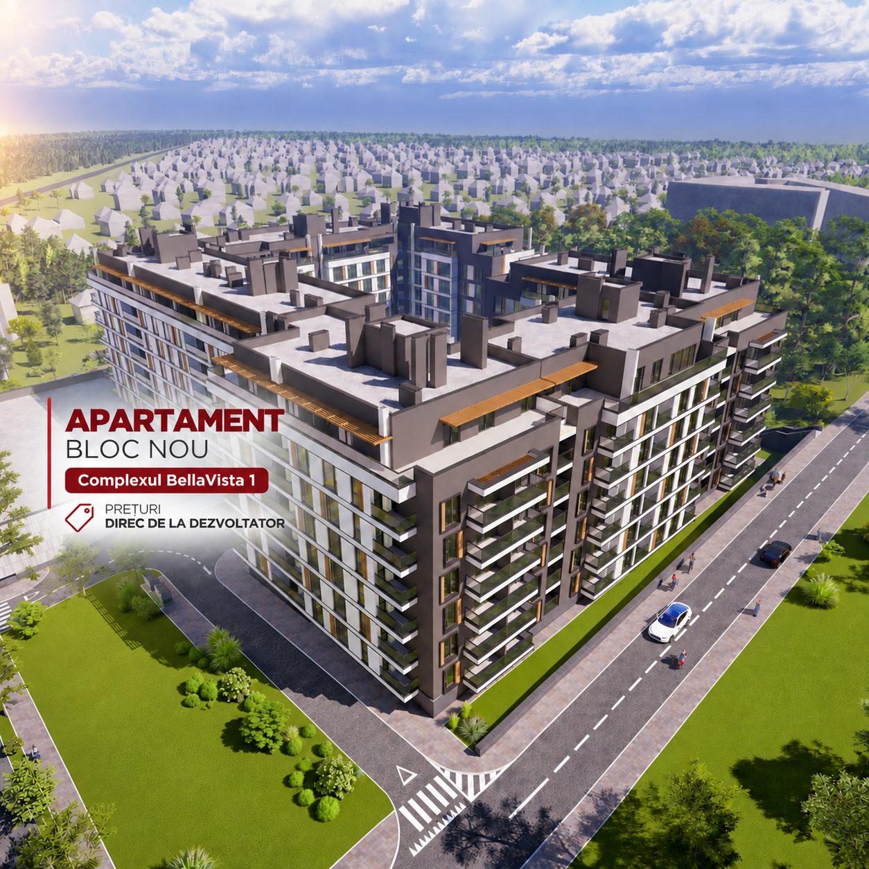 Apartament în bloc nou, 2 camere, 56,10 m², Complexul BellaVista, Dumbrava