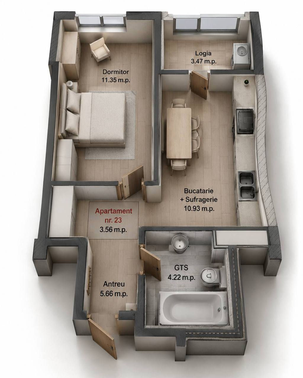 Apartament cu 1 cameră, 35 m², Buiucani, Chișinău